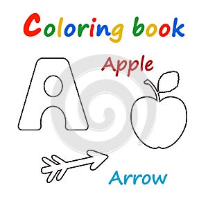 Alphabet coloring book to educate preschool kids