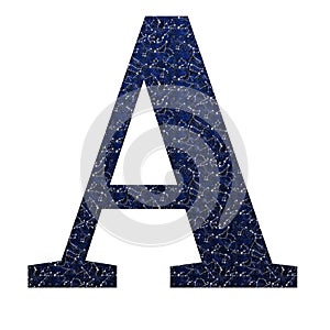 Alphabet, A with constellation pattern
