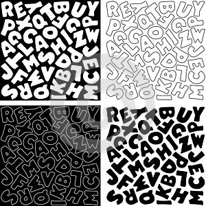 Alphabet Designs in Black and White