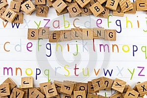 Alphabet education English spelling display