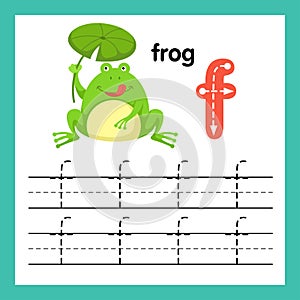 Alphabet F exercise with cartoon vocabulary