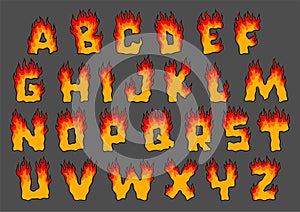 Alphabet Fire Cartoon vector Illustration