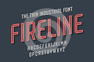 Alphabet and font Fire Line