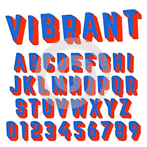 Alphabet font vibrant design