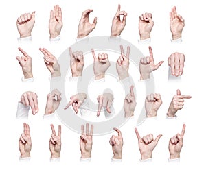 The Alphabet formed by sign language