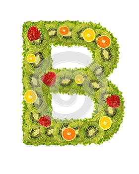 Alphabet from fruit - B