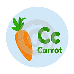 Alphabet Fruit C Carrot Illustration Vector For Children