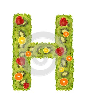 Alphabet from fruit - H