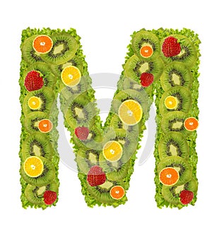 Alphabet from fruit - M