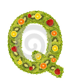 Alphabet from fruit - Q