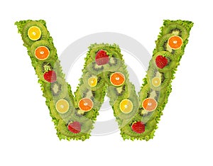 Alphabet from fruit - W