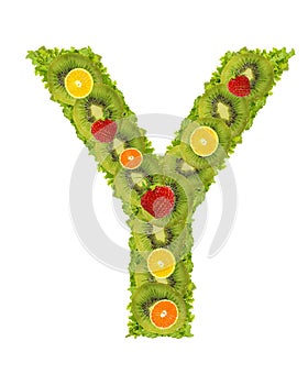 Alphabet from fruit - Y