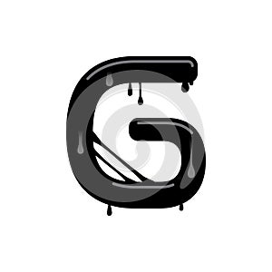 Alphabet G black slime logo or symbol template design photo
