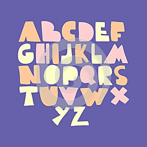 Alphabet hand drawn letters font in folk nordic