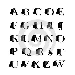 Alphabet initials for beauty, spa, hair salon.