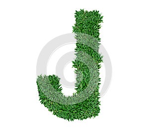 Alphabet J green grass nature font.