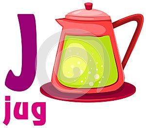 Alphabet J with jug