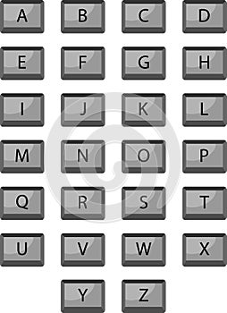 Alphabet keyboard buttons