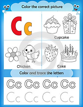 Alphabet learning and color letter C