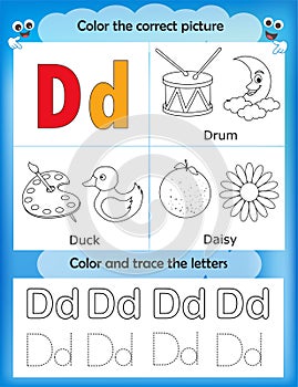 Alphabet learning and color letter D