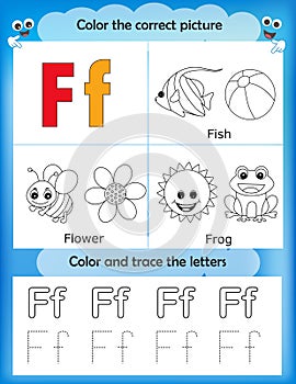 Alphabet learning and color letter F