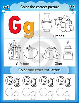 Alphabet learning and color letter G