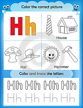 Alphabet learning and color letter H