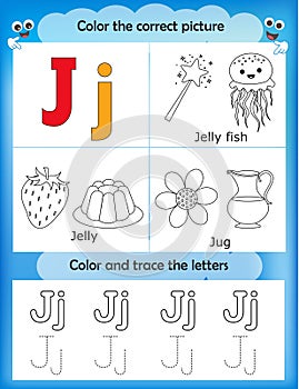 Alphabet learning and color letter J