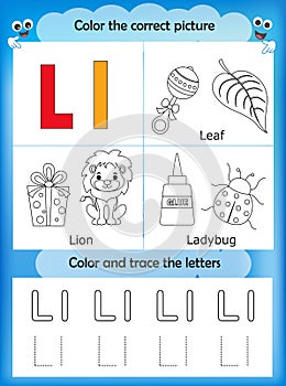 Alphabet learning and color letter L