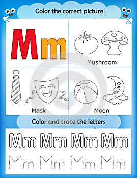 Alphabet learning and color letter M