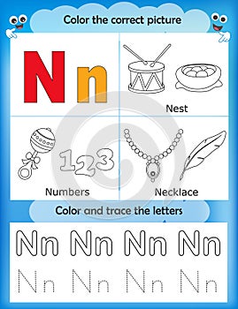 Alphabet learning and color letter N