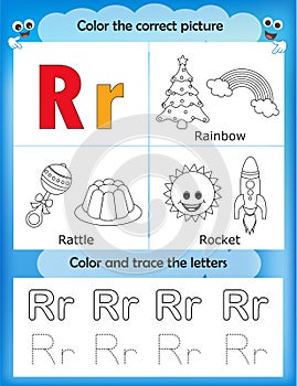 Alphabet learning and color letter R