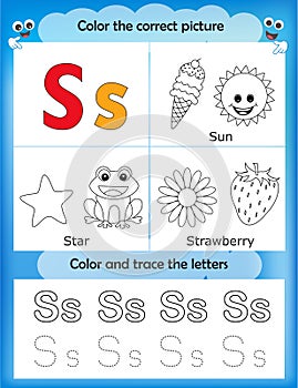 Alphabet learning and color letter S