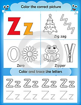 Alphabet learning and color letter Z