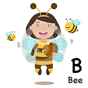 Alphabet Letter B-bee,vector