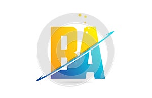 alphabet letter BA B A combination for logo company icon design