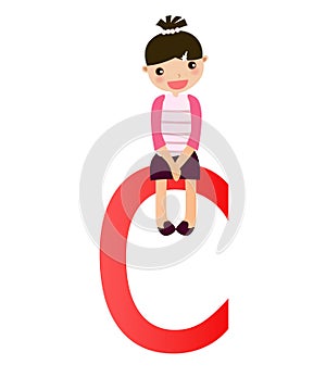 Alphabet letter C(girl)