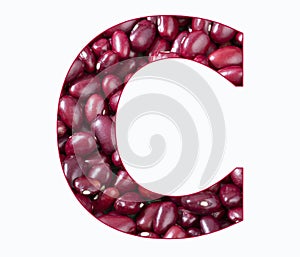 Alphabet Letter C - Red adzuki bean - Phaseolus vulgaris