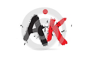 alphabet letter combination AK A K with grunge texture logo