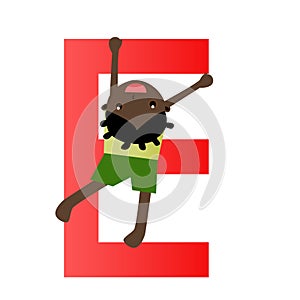 Alphabet letter E(boy)