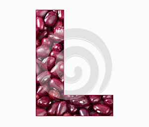 Alphabet Letter L - Red adzuki bean - Phaseolus vulgaris