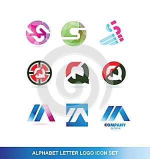 Alphabet letter logo icon set