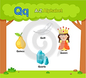 Alphabet Letter Q education vocabulary