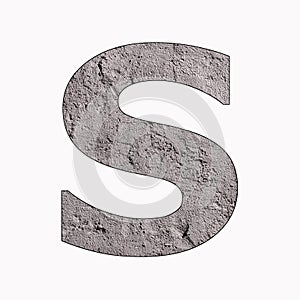 Alphabet letter S on gray stucco texture