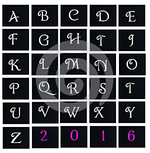 Alphabet letter spell in black board