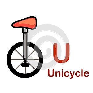 Alphabet Letter U-Unicycle
