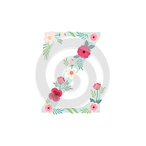 Alphabet letter Z with flowers photo