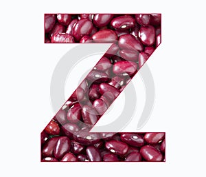 Alphabet Letter Z - Red adzuki bean - Phaseolus vulgaris