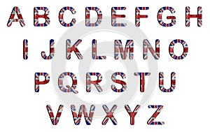 Alphabet letters british flag