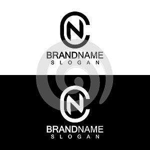 Alphabet Letters CN or NC business logo design
